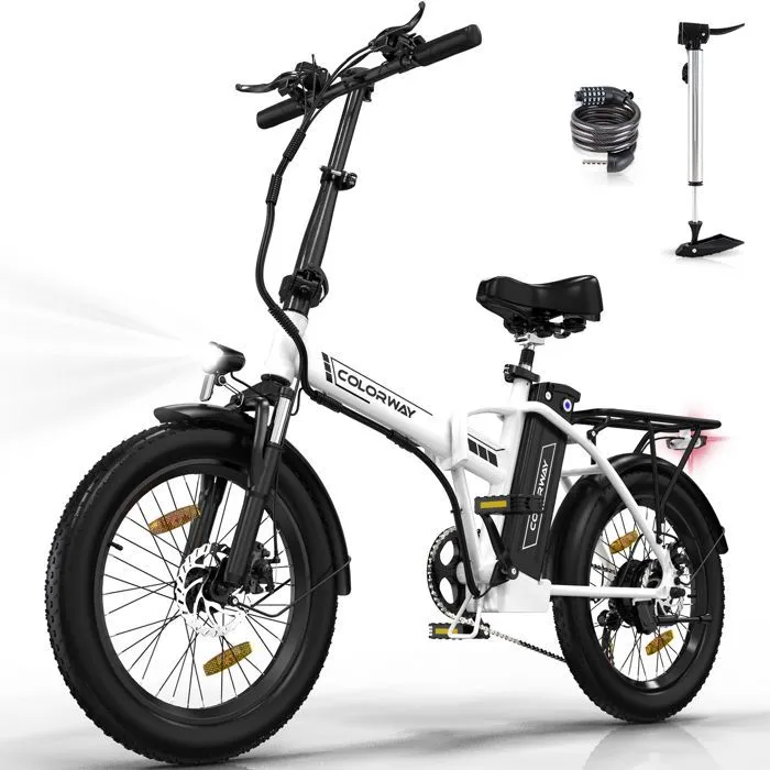 COLORWAY E-MTB Fat 20×3.0 BK11MS – 36V 12Ah, 250W, weiß