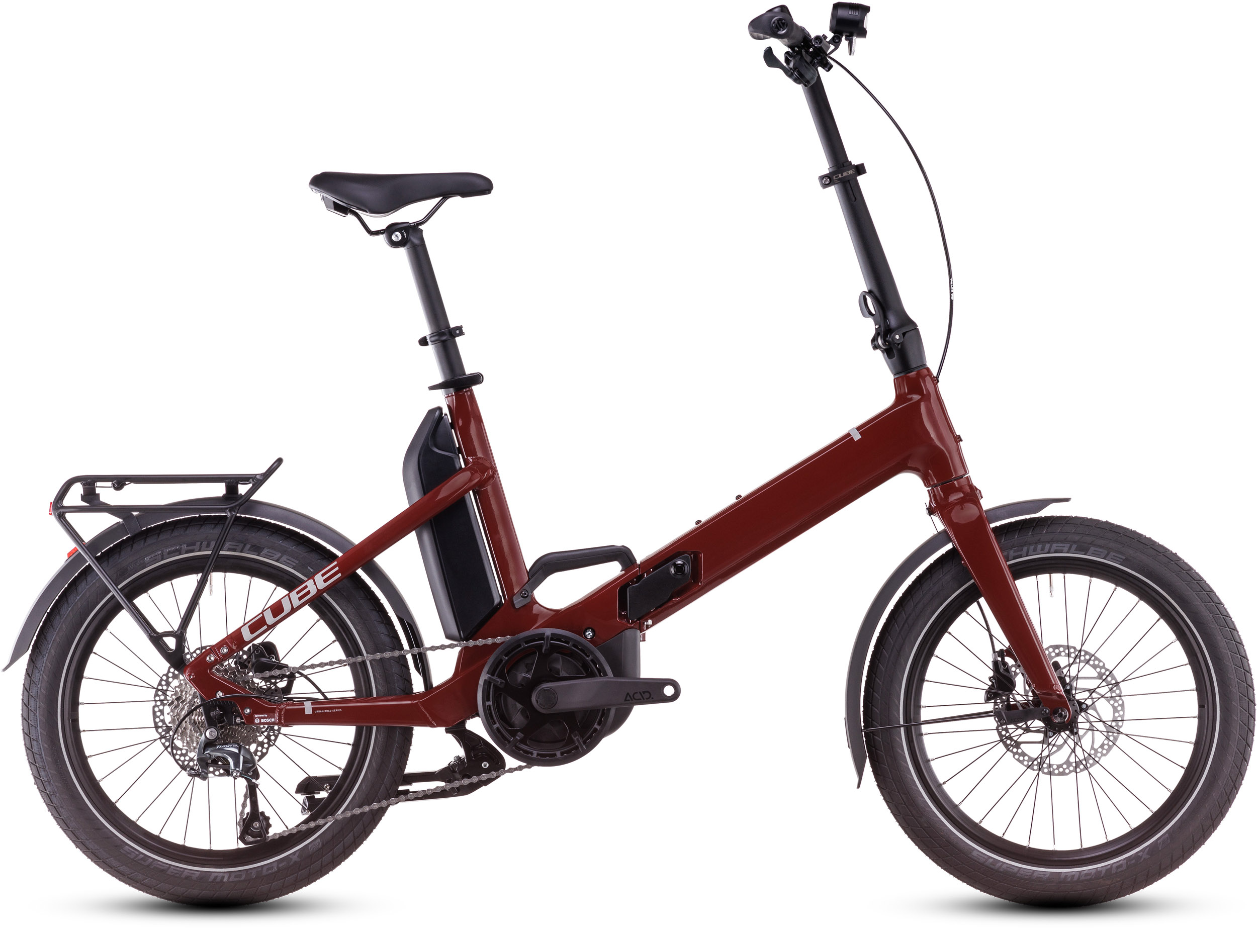 Cube Fold Hybrid 500 merlotred – E-Faltrad, 20"